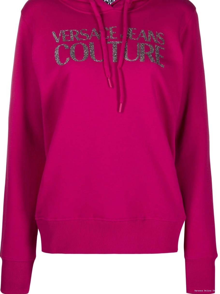 Women Couture Jeans hoodie cotton glitter-logo Versace 0713